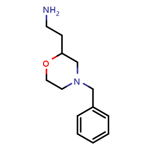 Chemical structure of 4-Benzyl-2-morpholineethanamine , CAS 112914-08-6, AChemBlock P42594