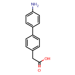 Chemical structure of 4'-Amino-biphenyl-4-acetic acid , CAS 1123169-05-0, AChemBlock P42607