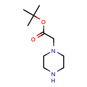 Chemical structure of tert-Butyl 2-(piperazin-1-yl)acetate , CAS 112257-22-4, AChemBlock P42610