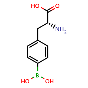 Chemical structure of 4-Borono-D-phenylalanine , CAS 111821-49-9, AChemBlock P42620