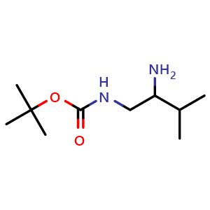 Chemical structure of N-Boc-(2-amino-3-methylbutyl)amine , CAS 1117693-61-4, AChemBlock P42622