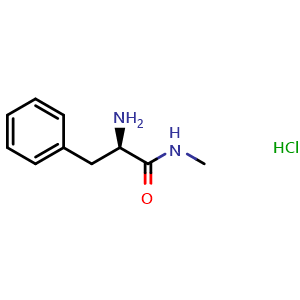 Chemical structure of (R)-a-Amino-N-methyl-benzenepropanamide hydrochloride , CAS 111321-55-2, AChemBlock P42628