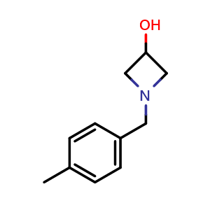 Chemical structure of 1-[(4-Methylphenyl)methyl]-3-azetidinol , CAS 111043-51-7, AChemBlock P42634