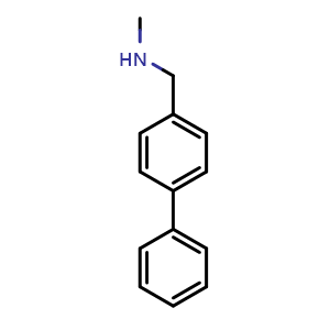 Chemical structure of N-Methyl-4-phenylbenzylamine , CAS 110931-72-1, AChemBlock P42641