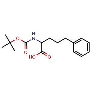 Chemical structure of Boc-2-Amino-5-phenylpentanoic acid , CAS 110849-10-0, AChemBlock P42642