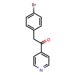 Chemical structure of 2-(4-Bromophenyl)-1-(4-pyridinyl)-ethanone , CAS 1099433-27-8, AChemBlock P42665
