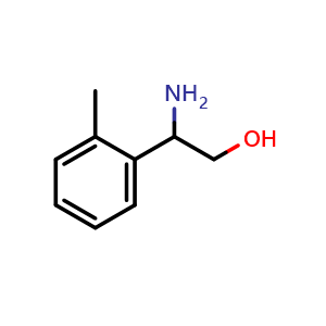 Chemical structure of 2-Amino-2-(2-methylphenyl)ethan-1-ol , CAS 1094627-41-4, AChemBlock P42682