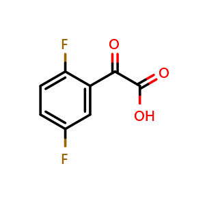 Chemical structure of 2,5-Difluorobenzoylformic acid , CAS 1094294-16-2, AChemBlock P42688