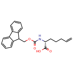Chemical structure of (2R)-2-(Fmoc-amino)-6-heptenoic acid , CAS 1093645-21-6, AChemBlock P42696