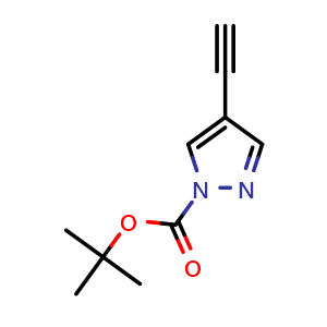 Chemical structure of 1-Boc-4-ethynyl-1H-pyrazole , CAS 1093193-29-3, AChemBlock P42697