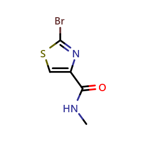 Chemical structure of 2-Bromo-N-methyl-4-thiazolecarboxamide , CAS 1092942-42-1, AChemBlock P42699