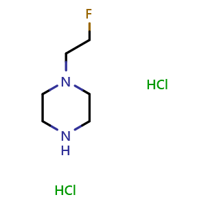 Chemical structure of 1-(2-Fluoroethyl)-piperazine dihydrochloride , CAS 1089279-64-0, AChemBlock P42708