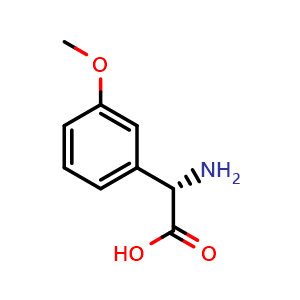 Chemical structure of (S)-2-Amino-2-(3-methoxyphenyl)-acetic acid , CAS 108647-55-8, AChemBlock P42713
