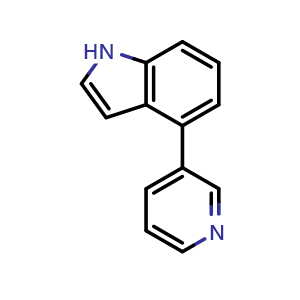 Chemical structure of 4-(3-Pyridinyl)-1H-indole , CAS 108378-92-3, AChemBlock P42720