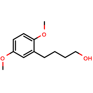 Chemical structure of 2,5-Dimethoxy-benzenebutanol , CAS 1082496-27-2, AChemBlock P42727