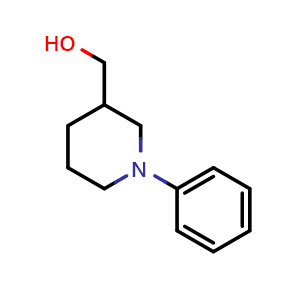 Chemical structure of 1-Phenyl-3-piperidinemethanol , CAS 1081515-81-2, AChemBlock P42732