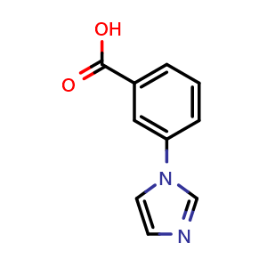 Chemical structure of 3-(1H-Imidazol-1-yl)benzoic acid , CAS 108035-47-8, AChemBlock P42736