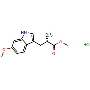Chemical structure of 6-Methoxy-L-tryptophan methyl ester hydrochloride , CAS 107447-04-1, AChemBlock P42747