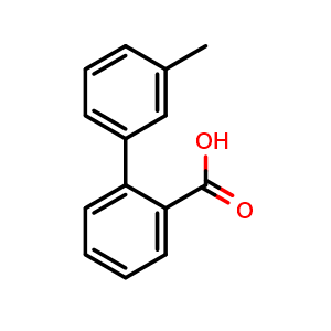 Chemical structure of 3'-Methylbiphenyl-2-carboxylic acid , CAS 107412-71-5, AChemBlock P42748