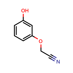Chemical structure of 2-(3-Hydroxyphenoxy)-acetonitrile , CAS 107223-69-8, AChemBlock P42751