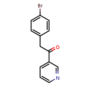 Chemical structure of 2-(4-Bromophenyl)-1-(3-pyridinyl)-ethanone , CAS 106997-54-0, AChemBlock P42761