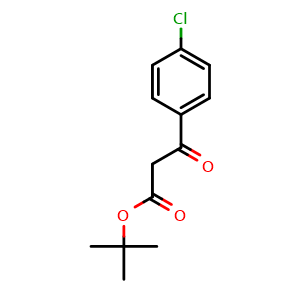 Chemical structure of tert-Butyl b-oxo-4-chloro-benzenepropanoate , CAS 106970-98-3, AChemBlock P42763