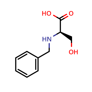 Chemical structure of (R)-2-(Benzylamino)-3-hydroxypropanoic acid , CAS 106910-77-4, AChemBlock P42766