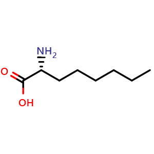 Chemical structure of (R)-2-Aminocaprylic acid , CAS 106819-03-8, AChemBlock P42769