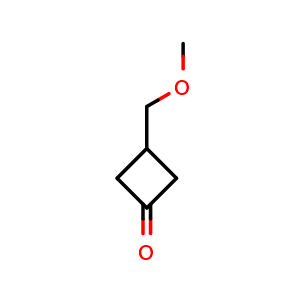 Chemical structure of 3-(Methoxymethyl)cyclobutanone , CAS 1068160-23-5, AChemBlock P42770