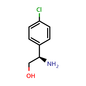 Chemical structure of (R)-b-Amino-4-chloro-benzeneethanol , CAS 1067658-27-8, AChemBlock P42773