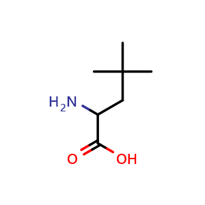 Chemical structure of 2-Amino-4,4-dimethyl-pentanoic acid , CAS 106247-35-2, AChemBlock P42786