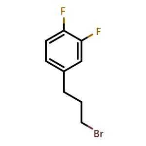 Chemical structure of 1-(3-Bromopropyl)-3,4-difluorobenzene , CAS 1057678-57-5, AChemBlock P42798