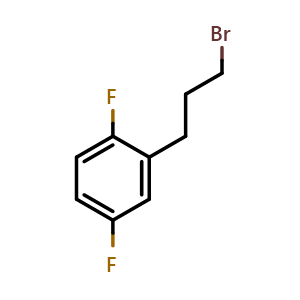 Chemical structure of 1-(3-Bromopropyl)-2,5-difluorobenzene , CAS 1057678-45-1, AChemBlock P42799
