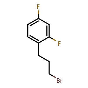 Chemical structure of 1-(3-Bromopropyl)-2,4-difluorobenzene , CAS 1057678-43-9, AChemBlock P42800