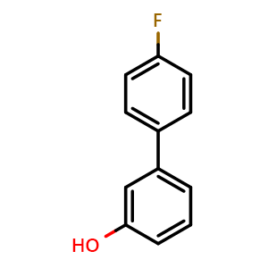 Chemical structure of 4'-Fluoro-[1,1'-biphenyl]-3-ol , CAS 10540-41-7, AChemBlock P42815