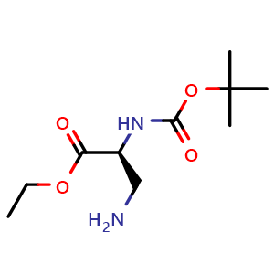Chemical structure of 3-Amino-N-Boc-L-alanine ethyl ester , CAS 105261-92-5, AChemBlock P42819