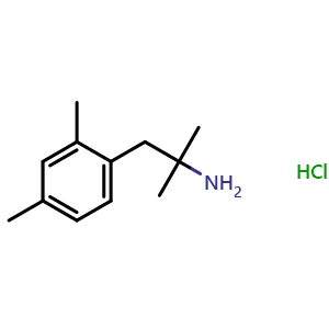 Chemical structure of a,a,2,4-Tetramethylbenzeneethanamine hydrochloride , CAS 105254-10-2, AChemBlock P42821