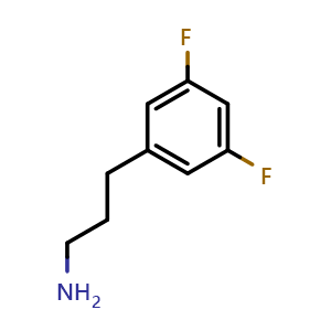 Chemical structure of 3,5-Difluoro-benzenepropanamine , CAS 105219-40-7, AChemBlock P42825