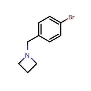 Chemical structure of 1-[(4-Bromophenyl)methyl]-azetidine , CAS 1044924-69-7, AChemBlock P42857