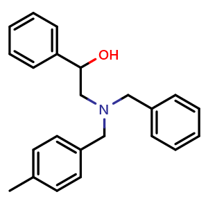 Chemical structure of 2-[Benzyl(4-methylbenzyl)amino]-1-phenylethanol , CAS 1044572-39-5, AChemBlock P42859
