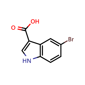 Chemical structure of 5-Bromo-1H-indole-3-carboxylic acid , CAS 10406-06-1, AChemBlock P42880