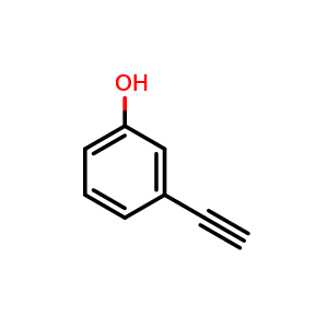Chemical structure of 3-Ethynyl-phenol , CAS 10401-11-3, AChemBlock P42883