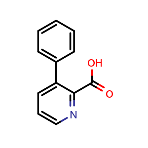 Chemical structure of 3-Phenyl-2-pyridinecarboxylic acid , CAS 103863-15-6, AChemBlock P42895