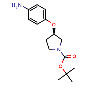 Chemical structure of (R)-1-Boc-3-(4-aminophenoxy)pyrrolidine , CAS 1036488-30-8, AChemBlock P42907