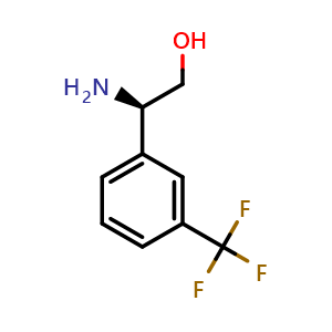 Chemical structure of (R)-2-Amino-2-(3-trifluoromethylphenyl)ethanol , CAS 1035490-73-3, AChemBlock P42914