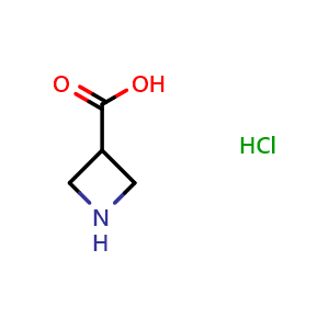 Chemical structure of 3-Azetidinecarboxylic acid hydrochloride , CAS 102624-96-4, AChemBlock P42961