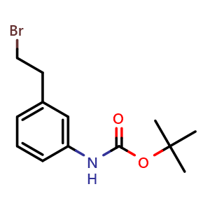 Chemical structure of 3-(Boc-amino)phenethylbromide , CAS 1026069-85-1, AChemBlock P42963