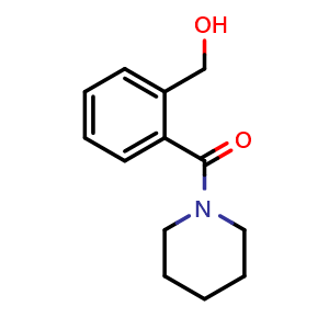 Chemical structure of [2-(Hydroxymethyl)phenyl]-1-piperidinylmethanone , CAS 102273-29-0, AChemBlock P42978