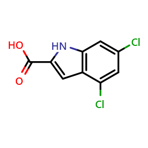 Chemical structure of 4,6-Dicloroindole-2-carboxylic acid , CAS 101861-63-6, AChemBlock P43014