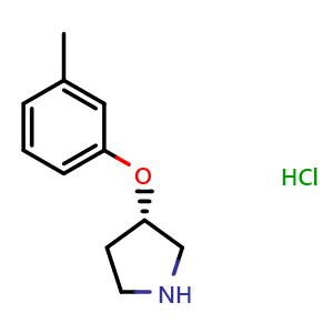 Chemical structure of (S)-3-(3-Methylphenoxy)pyrrolidine hydrochloride , CAS 1017803-20-1, AChemBlock P43025